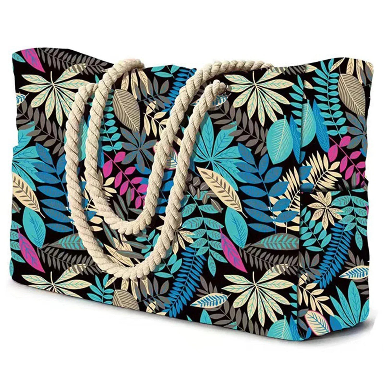 Maliben | Marivalis Striped Beach Bag With Zipper | Foldable & Waterproof | Sand Resistant Canvas | For Travel & Vacation
