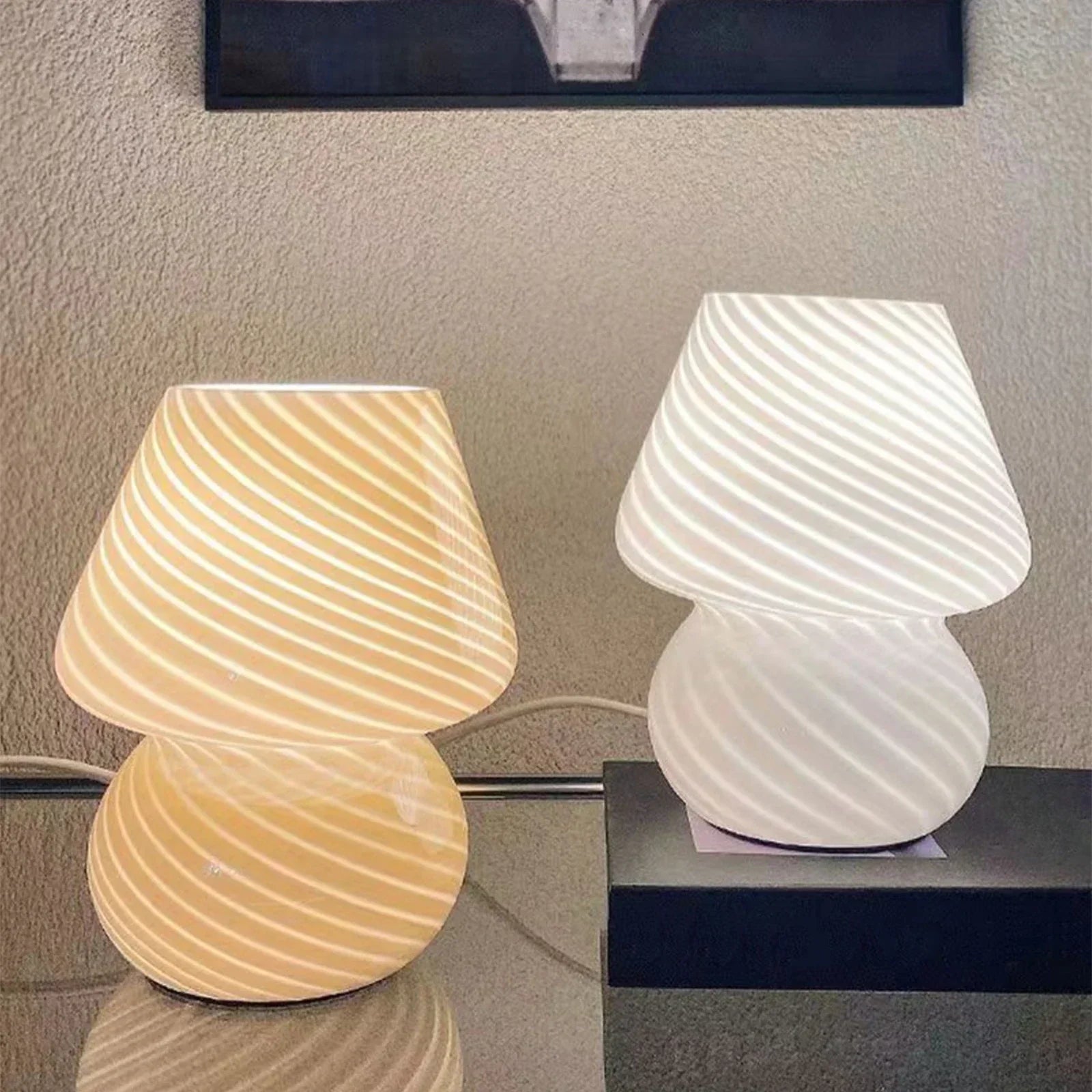 Maliben | Murano Table Lamp - Unique Glass Mushroom Desk Lamp For Magical Atmosphere