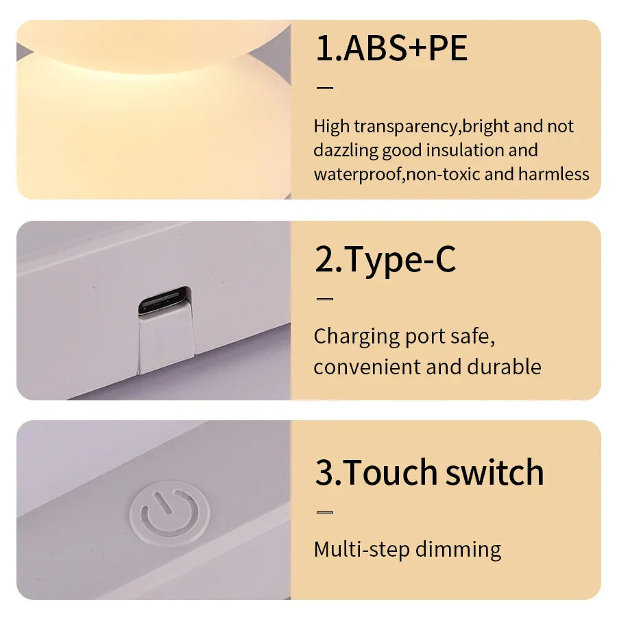 Maliben | Auraglow Led Table Lamp | 16 Rgb Colors & Warm White | Touch Dimming | Usb Operation | 3w