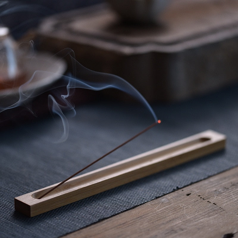Maliben | SAndalwood Base Wood Incense Stick Holder - 23cm Line Incense Vessel For Home Decor and Aromatherapy