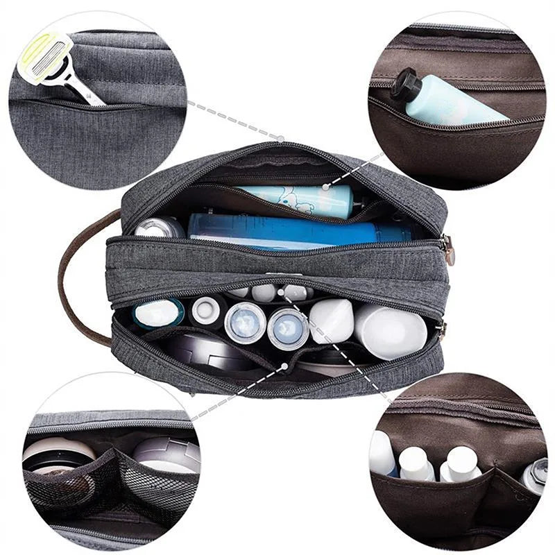 Maliben | Nylonéa Toiletry Bag Unisex | Water-Repellent | Canvas Design With Leather Handle | For Travel & Everyday Use