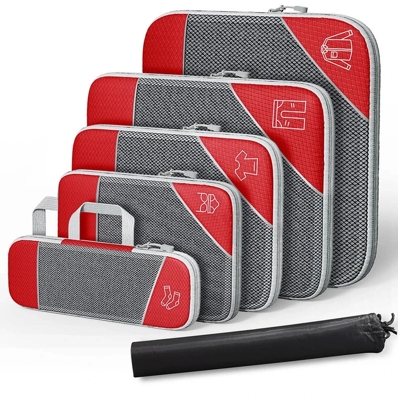 Maliben | Packease Travel Organizer Set | 6-Piece | Compressible Suitcase Bags | Waterproof & Space Saving