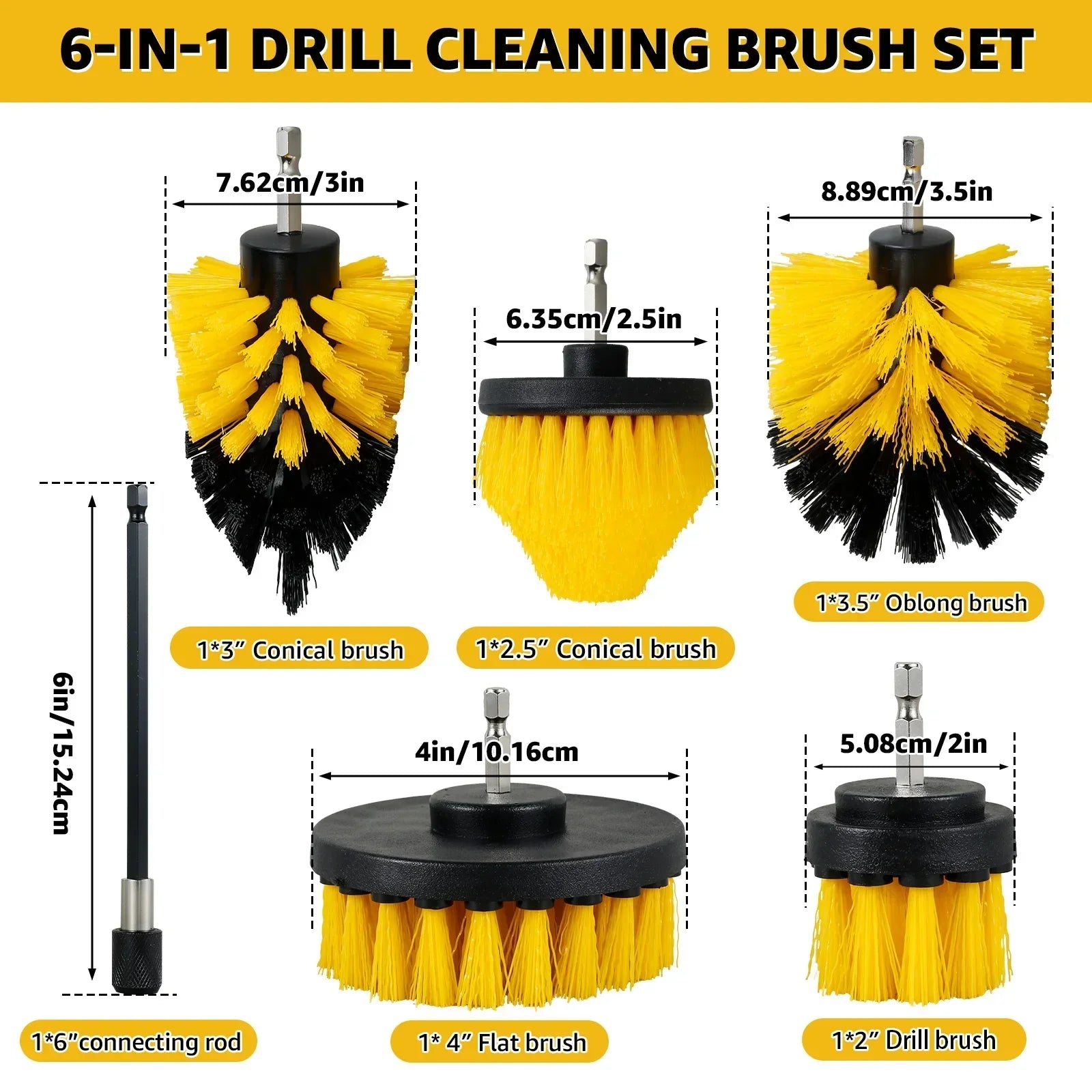Maliben | 5pcs Electric Drill Attachment Ultimate Cleaning Brush Kit