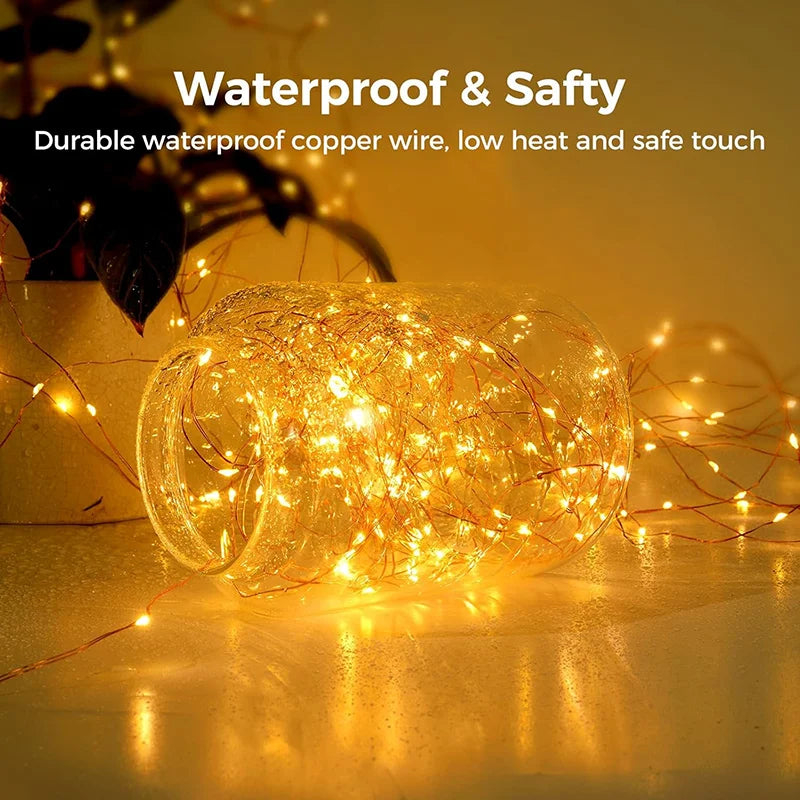 Maliben | Led Fairy Lights LuMicord | Usb & Remote Control | 8 Modes | Warm White | Ip65 Waterproof | Copper Wire | 5–30 m