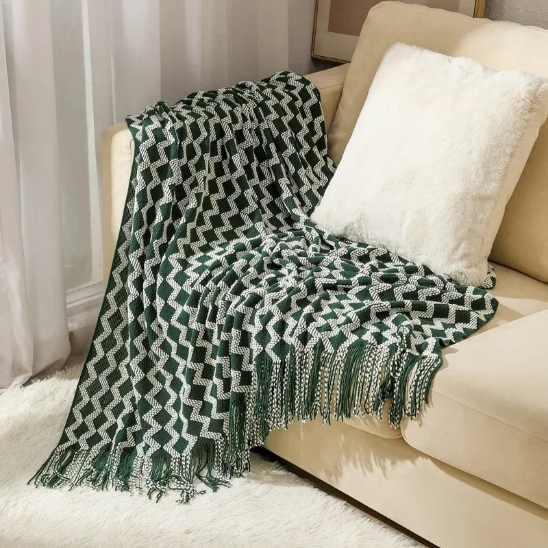 Maliben Nordic Style Dick Knitted Blanket