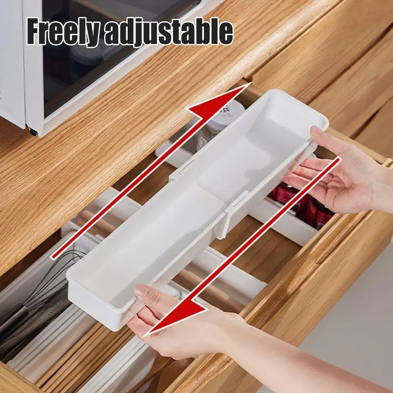 Maliben | Flexisort Cutlery Tray | Expandable Cutlery Organizer | Flexible & Space-Saving | White