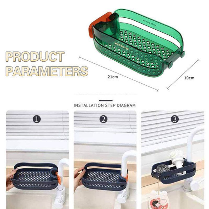 Maliben | 2in1 Sponge Holder Sink Organizer Rack