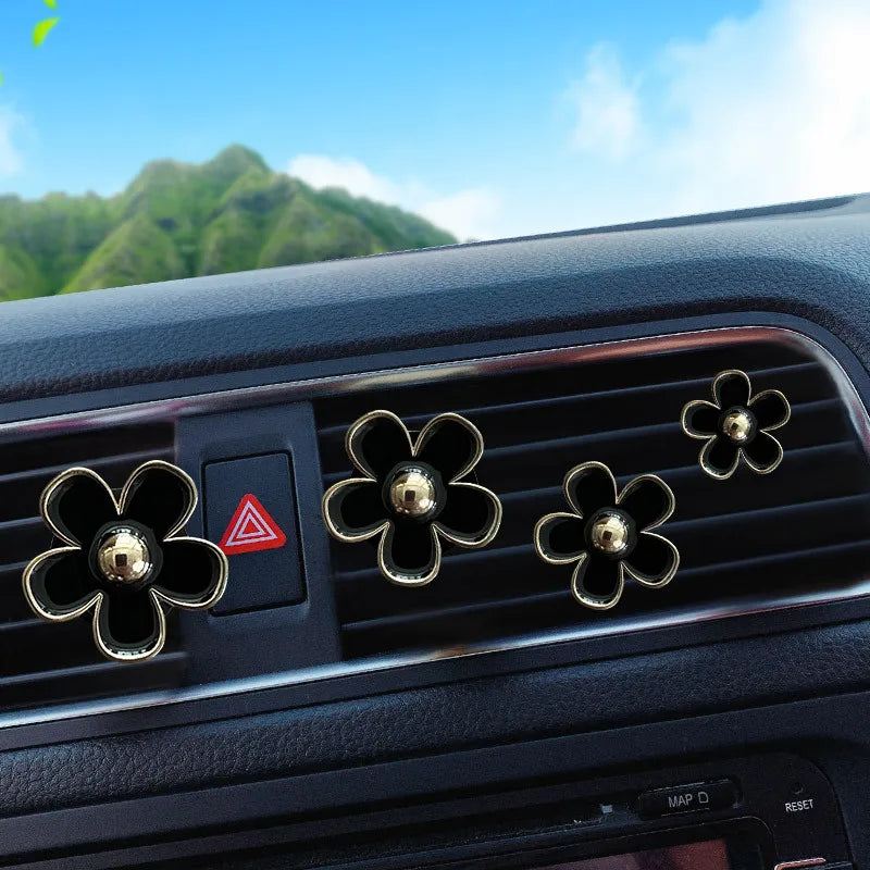 Maliben | Floradrive Scent Clips | Flower Air Fresheners For Car | Set Of 4 | Decorative Aromatherapy For Vent Slots