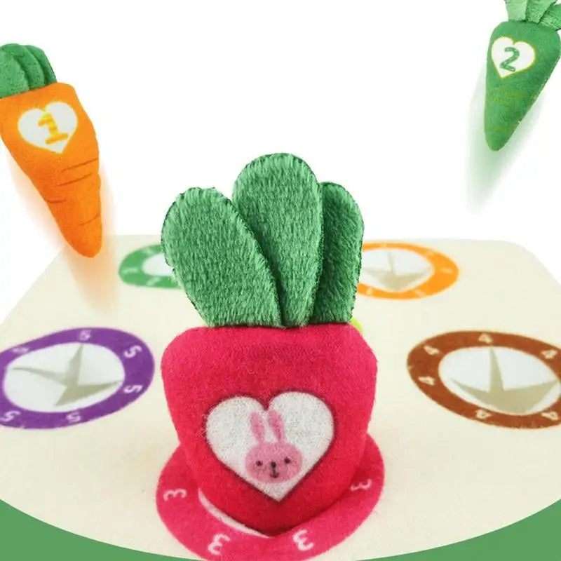 Maliben | Carrothunt | Playful Sniffing Fun - Interactive Plush Carrot Play Mat For Small Animals