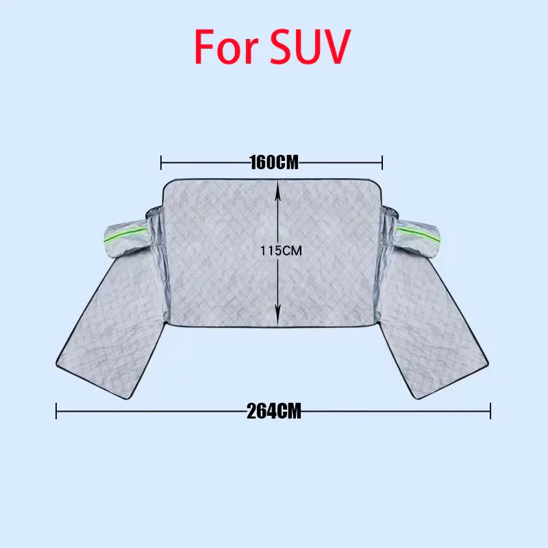 Maliben | Frostguard Ultra | Extra Large Car Windshield Cover | 3-Window Design | Protection Against Snow, Ice, Sun & Dust | Windproof & Quick Installation