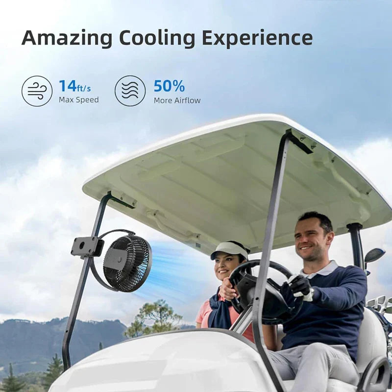 Maliben | Clip-Fan Breeziclip | 8-Inch | Quiet & Rechargeable | 10,000 Mah Battery | For Strollers, Camping & Home