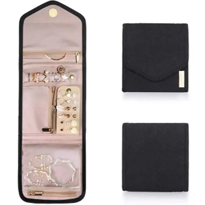 Maliben | Jewelry Bag Velmora Roll | Foldable & Space-SavIng | For Travel & Home | Velvet Look in 3 Colors