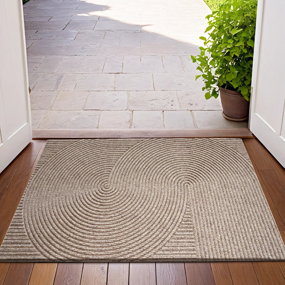 Maliben | 3d Groove Doormat Made Of Durable Polyester With Anti-Slip For Indoor And Outdoor