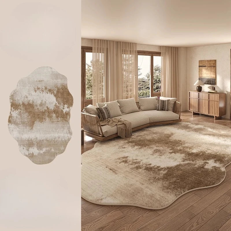 Maliben | Irregular Plush Rug Light Luxury Washable For Bedroom And Living Room