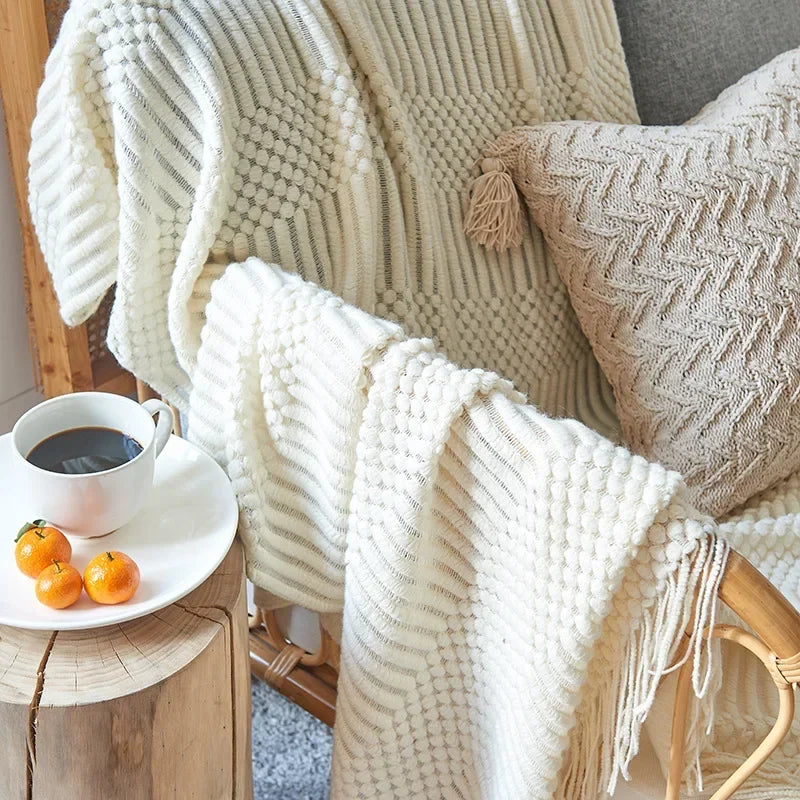 Maliben Nordic Style Dick Knitted Blanket