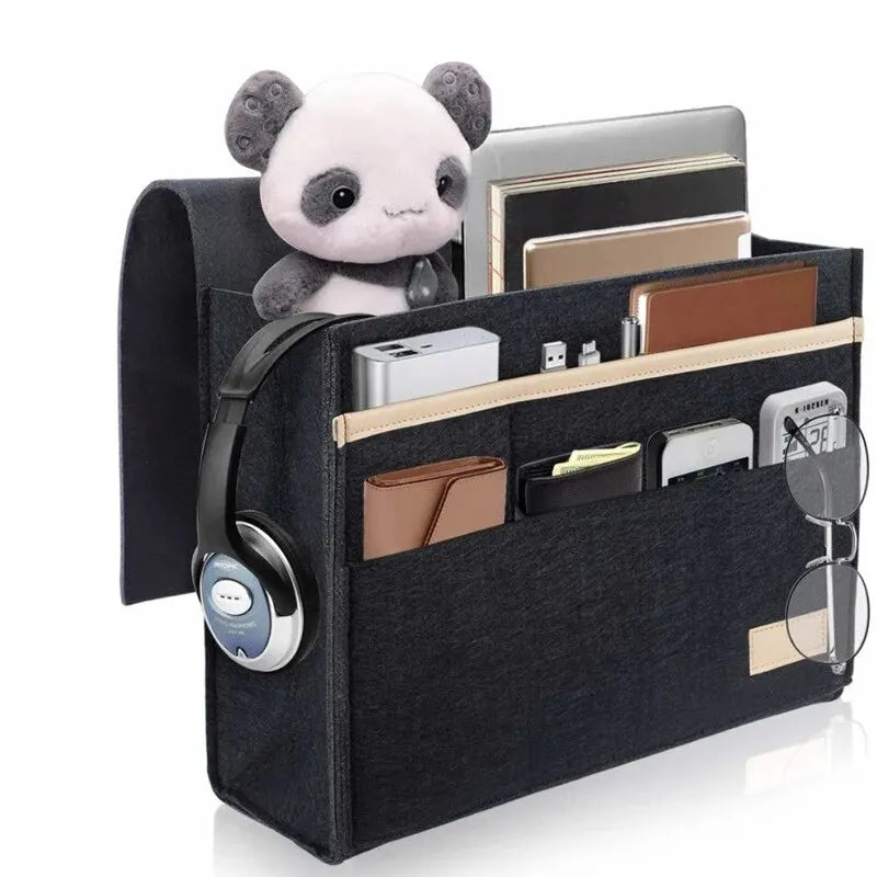 Maliben | Ordinest Felt Bed Organizer To Hang | Practical StOrage At Bed or Sofa | Hanging Bag For Tablet, Remote Control & Accessories
