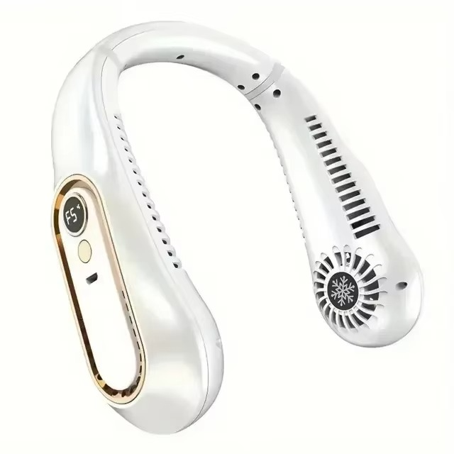 Maliben | Portable Neck Air Conditioner Cooling Fan Rechargeable Leafless Personal Wearable