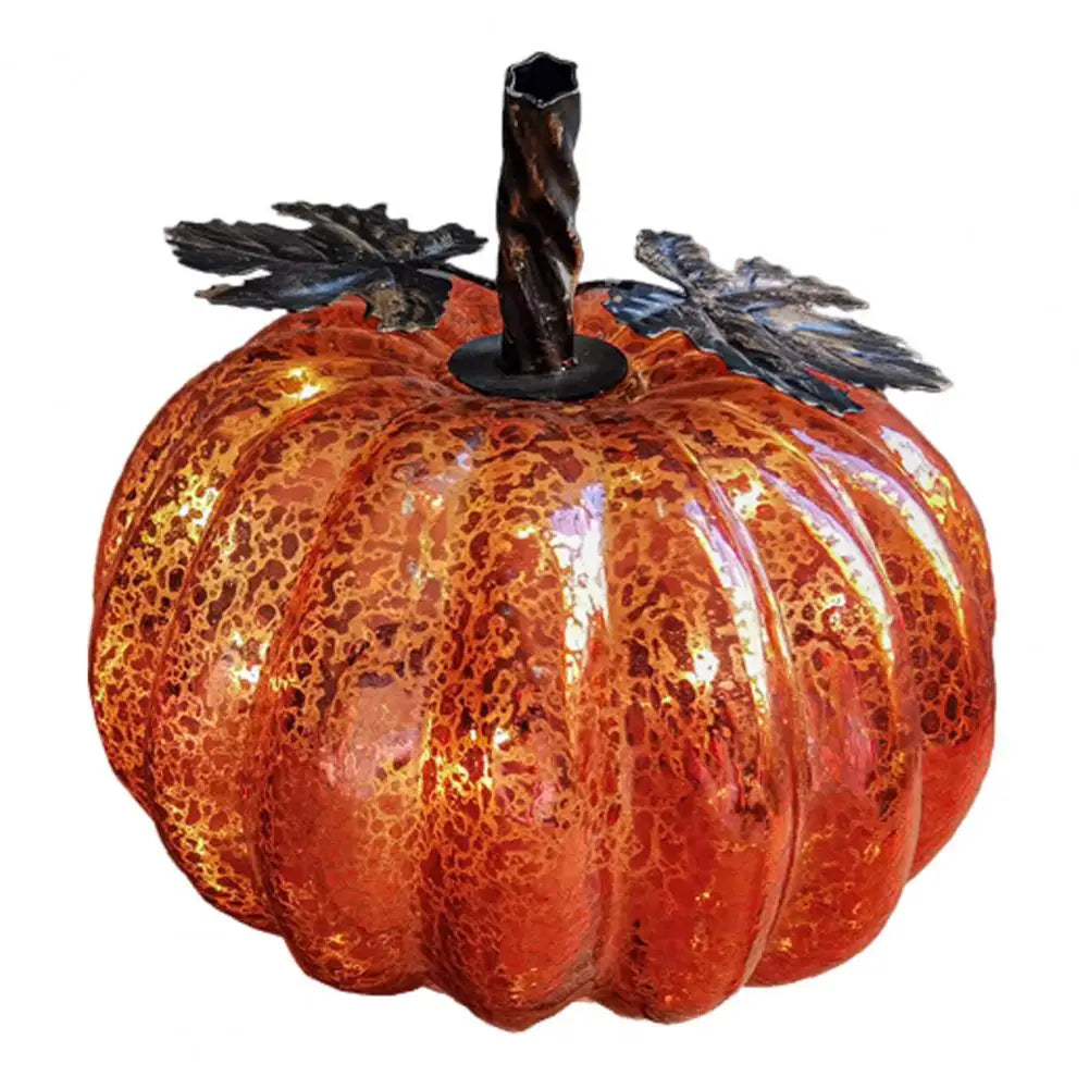 Maliben | Aurelia Glow Glass Pumpkin Decoration | Starry Sky Design | Led & Timer Function | Autumn & Halloween