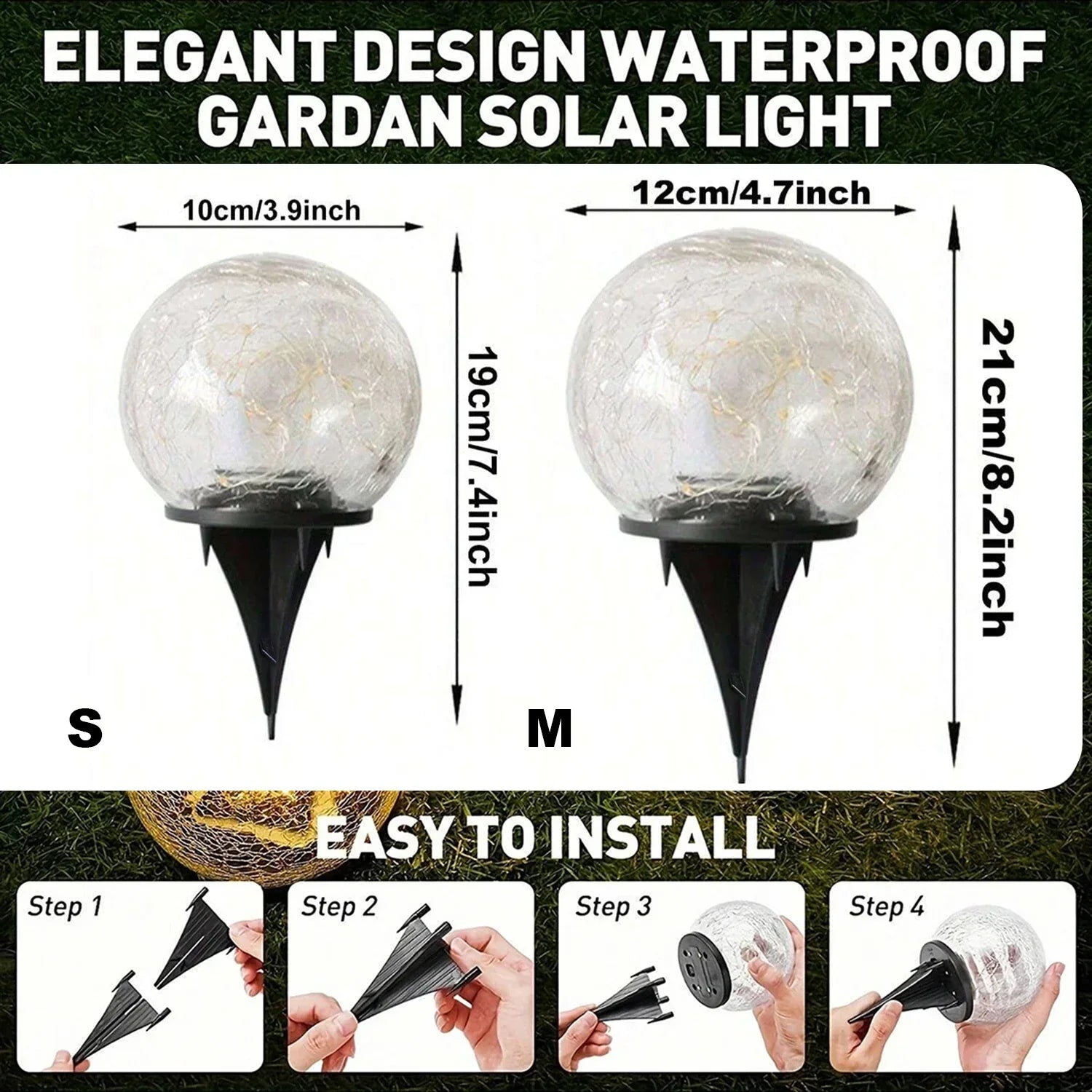 Maliben | Solar-Powered Glass Ball Magical Garden Light