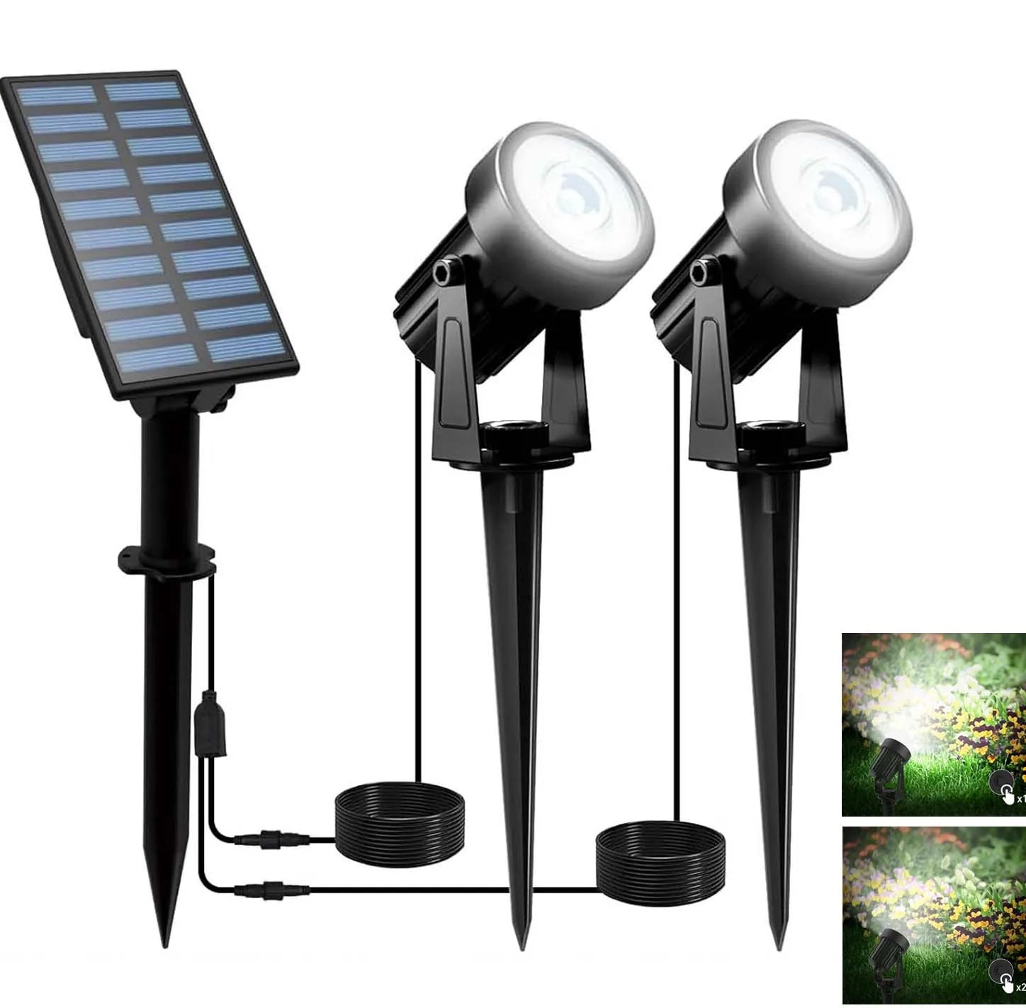 Maliben LumiGlow Solar Garden Spotlight — DuoColor, IP65