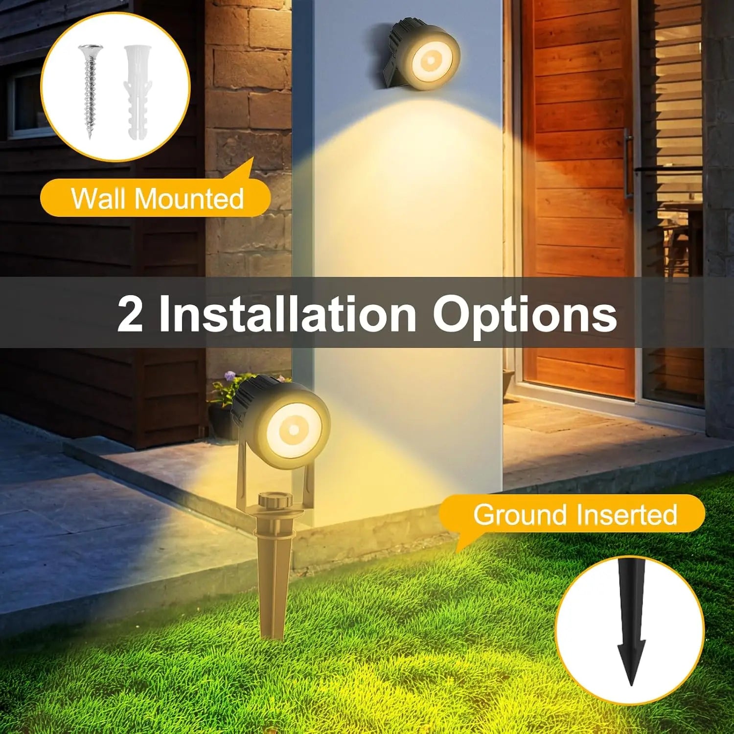 Maliben LumiGlow Solar Garden Spotlight — DuoColor, IP65