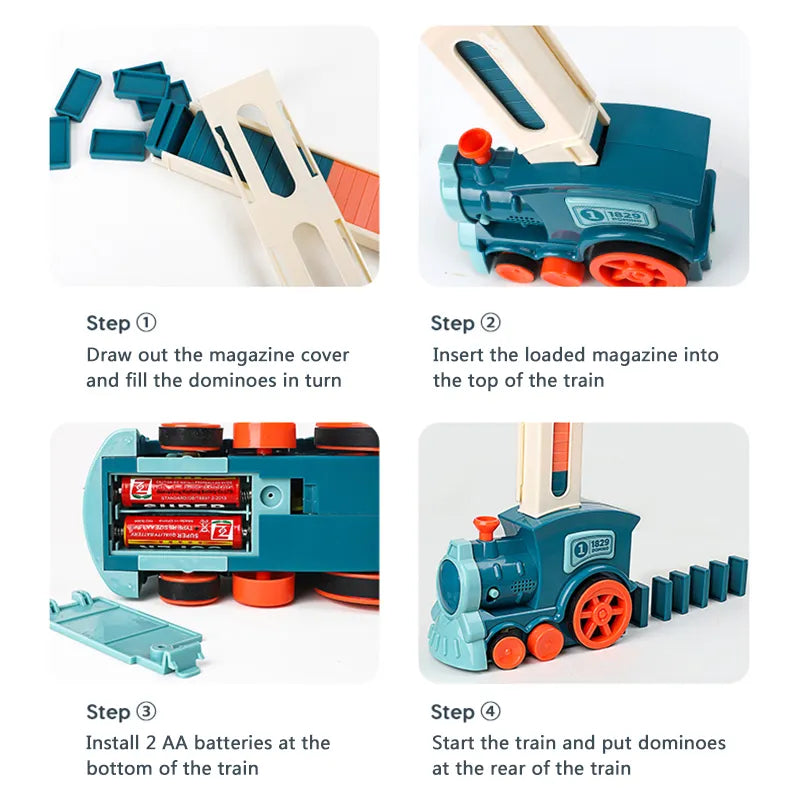 Maliben | Dominotrain | Brings Play Fun And Education Together - Automatic Domino Playset