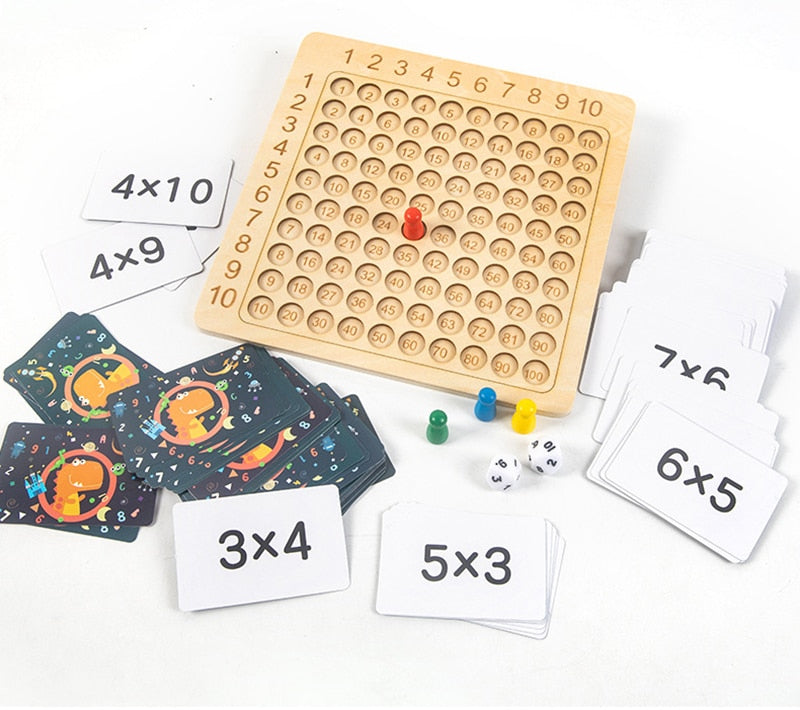 Maliben | Ecotoys Mathmaster | Fun Learning - Wooden Montessori Multiplication Game With Flash Cards
