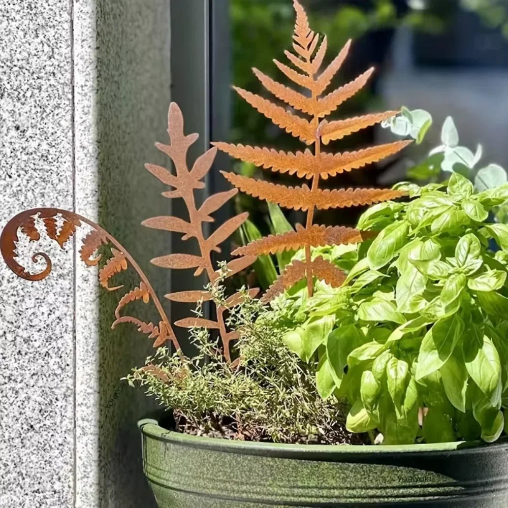 Maliben | Ferroblatt Rust Decoration Leaf Sculpture | Metal Garden Stake For Outdoors & Indoors | Weatherproof & Stylish | Autumn Decoration For Garden & Home