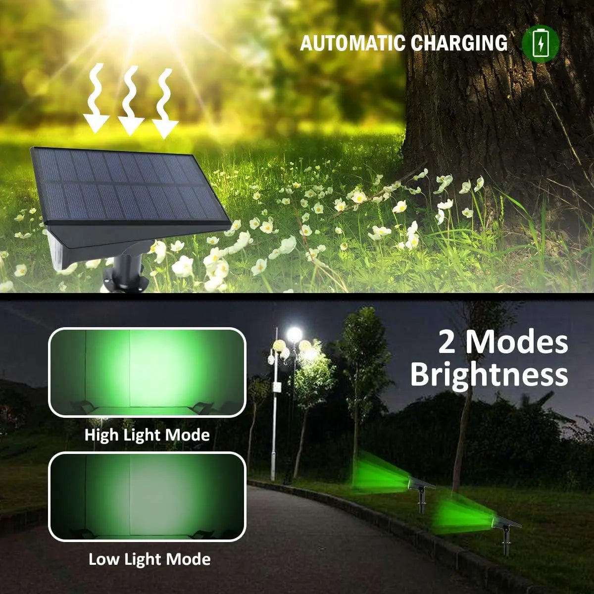 Maliben | Solar Garden Spotlight Lumiray Set 4 | Ip65 Waterproof | Automatic Twilight Sensor | Led Landscape Lighting