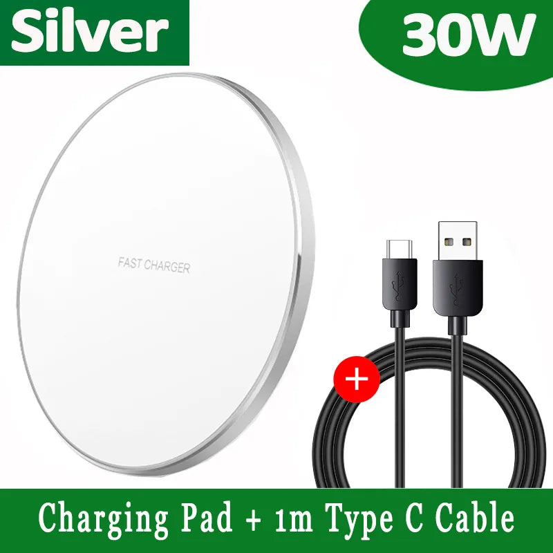 Maliben | 30w Fast Wireless Charging Pad | Premium Usb-C Magsafe Charger For Apple Iphone, Samsung & Android
