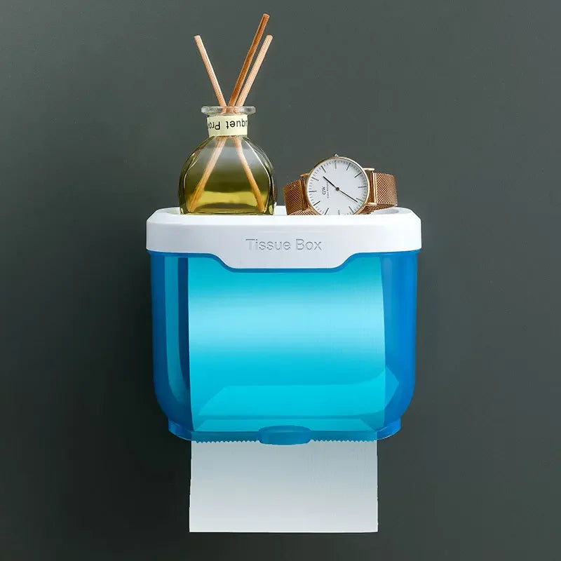 Maliben | Wall-Mounted Toilet Paper Holder | With Shelf & Waterproof Box | Modern & Space-Saving