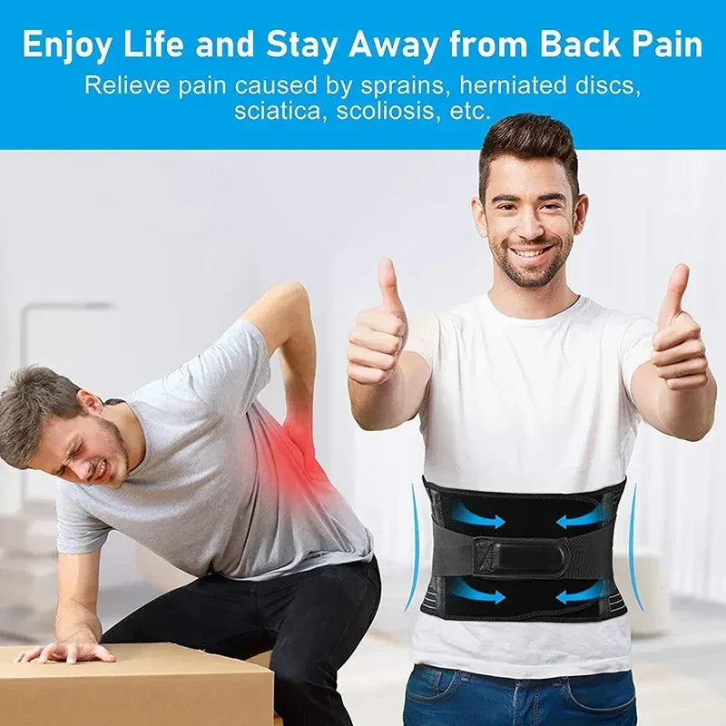 Maliben | Back Support Belt Orthoflexa | 360° Lumbar Support With Memory Aluminum & Steel Springs | Breathable & Invisible Under Clothing