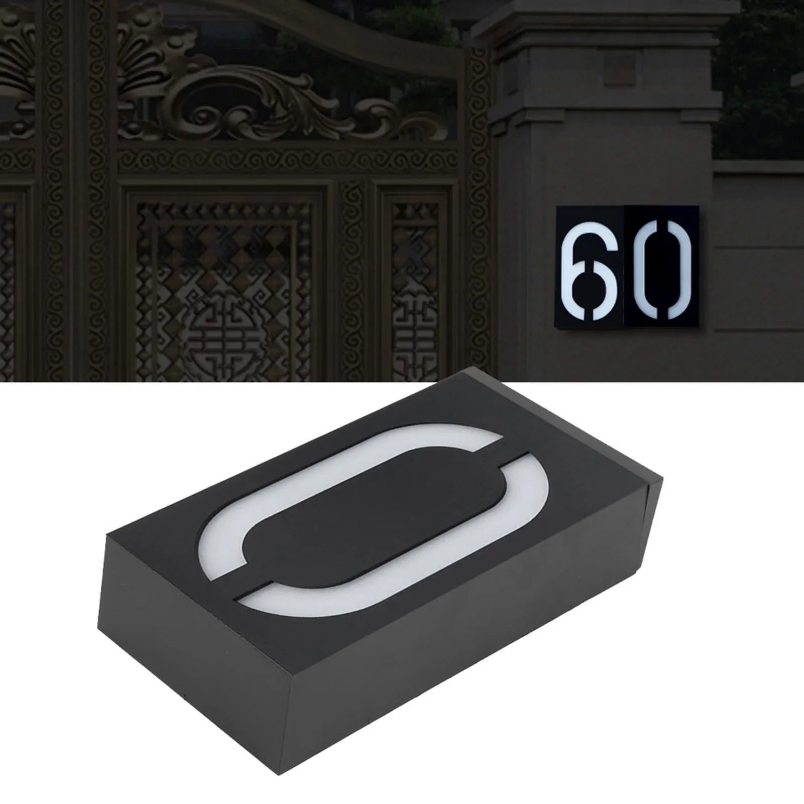 Maliben | Numelux Solar House Number Light | Led IllumInated | Weatherproof Ip55 | Automatic Light in Darkness