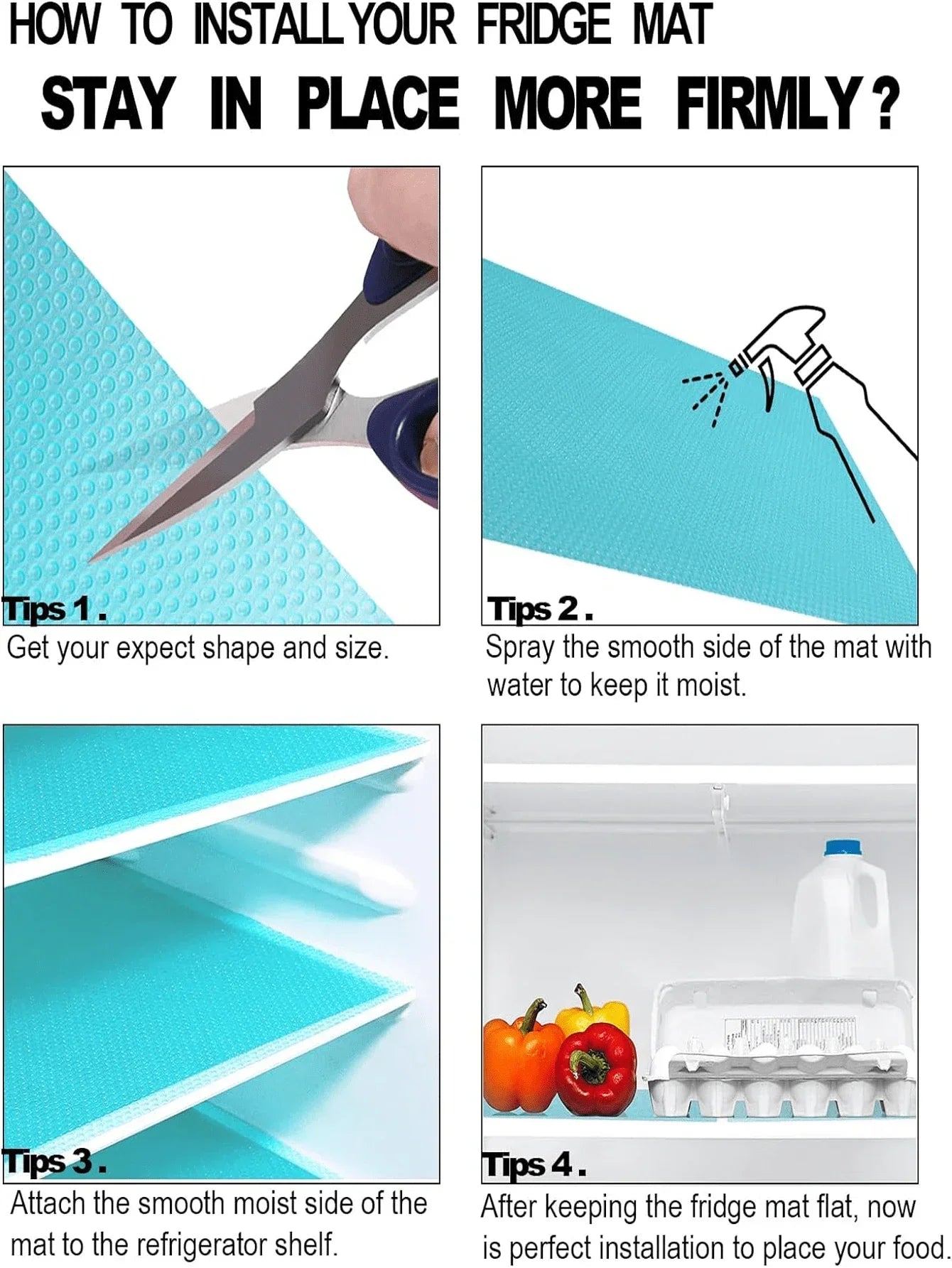 Maliben | Refrigerator Mats Freshliner | 29×45 Cm | Eva Cutting Mats | Bpa-Free | For Refrigerator, Drawer & Shelf