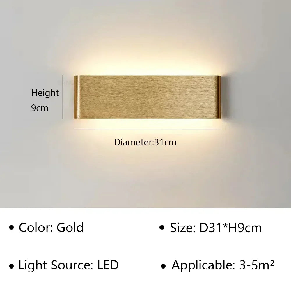 Maliben | Lumiera Modern Led Wall Lamp | Stylish Design | Warm White Light For Bedroom, Hallway & Bathroom