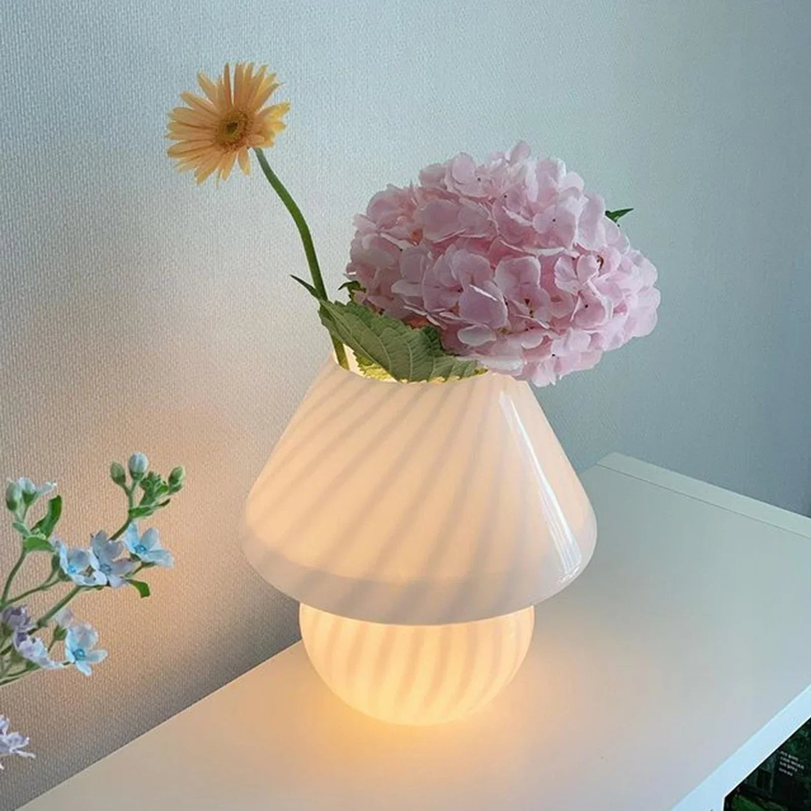 Maliben | Murano Table Lamp - Unique Glass Mushroom Desk Lamp For Magical Atmosphere