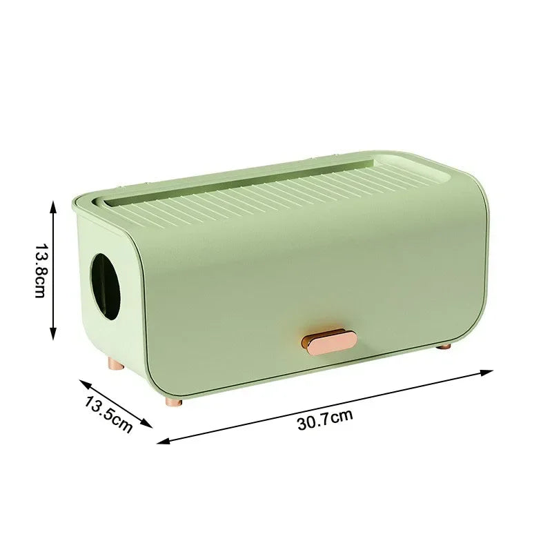 Maliben | Orgavolt Cable Box With Lid | Dustproof & Water Resistant | Storage Box For Power Strips & Charging Cables | For Living Room & Office