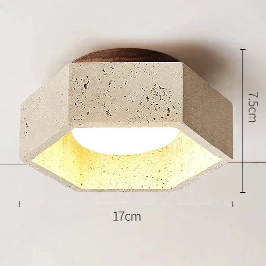 Maliben | Wabi Sabi Travertine Led Ceiling Lamp