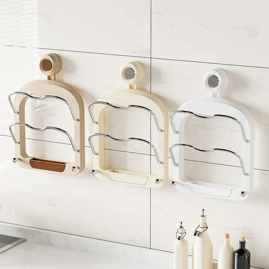 Maliben | Suction Wall-Mounted Pot Lid Organizer Storage Rack
