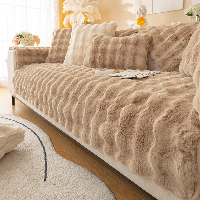 Maliben | Snuggly Comfy Plush Sofa Cover