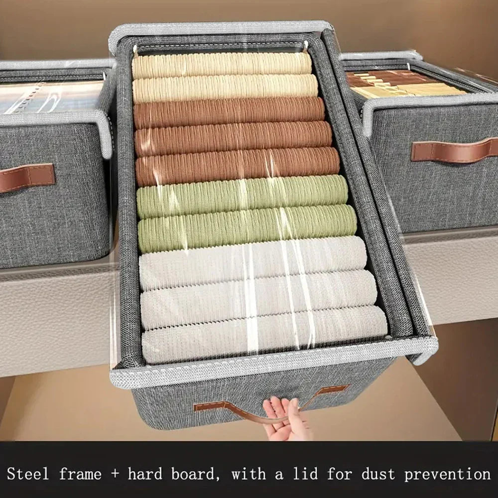 Maliben | Storage Box With Lid | Stackable | With Handle | 47x28x20 Cm