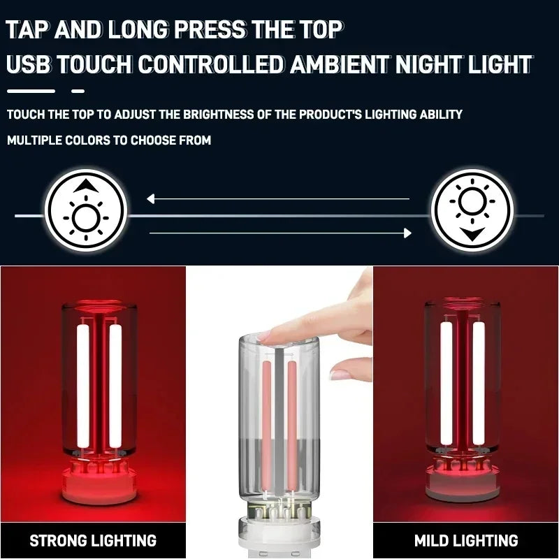 Maliben | Lumivase Ambient Light | Glass Bottle Design | Touch Dimmer | Usb | 5 Colors