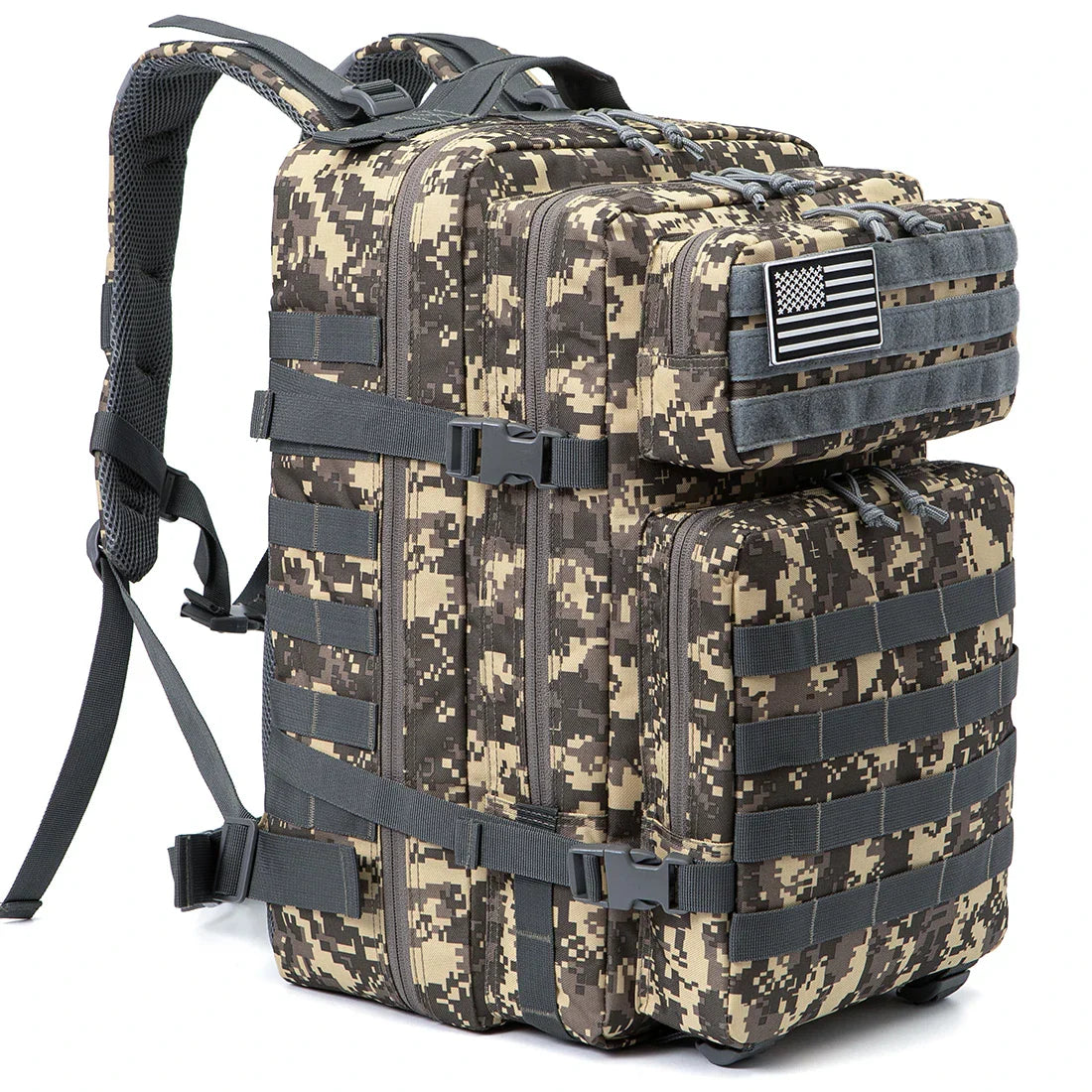 Maliben | Tactico45 45 L Outdoor Rucksack | Molle-System | 3-Day Capacity | Robust & Multifunctional – Black/Khaki/Olive