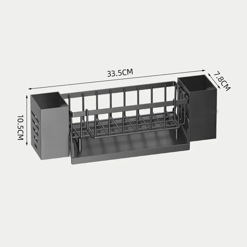 Maliben | Ordinaqua Sink Organizer Shelf | Self-Draining | Holder For Sponge, Soap & Cloth | Expandable & Hygienic | Abs Plastic