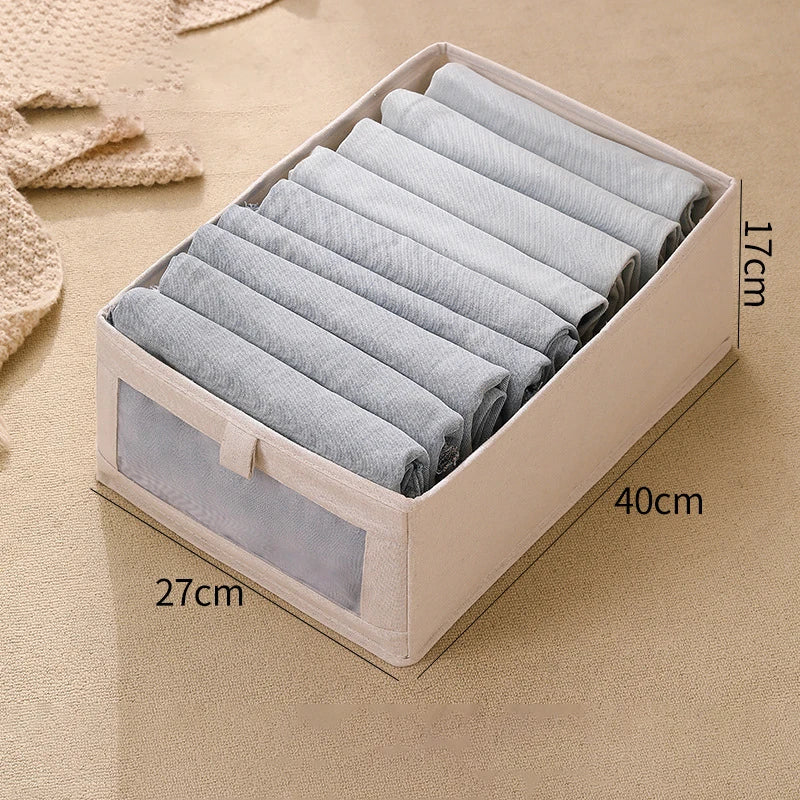 Maliben | Dress Storage Box With ViewIng Window | Foldable & Breathable | Vistalino Linen Box in M/L/Xl