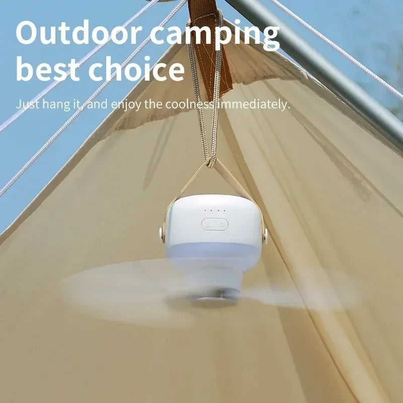 Maliben | Campibreeze Mobile Ceiling Fan | 3600/7200 Mah Battery | Led & Remote Control | Quiet & Hangable