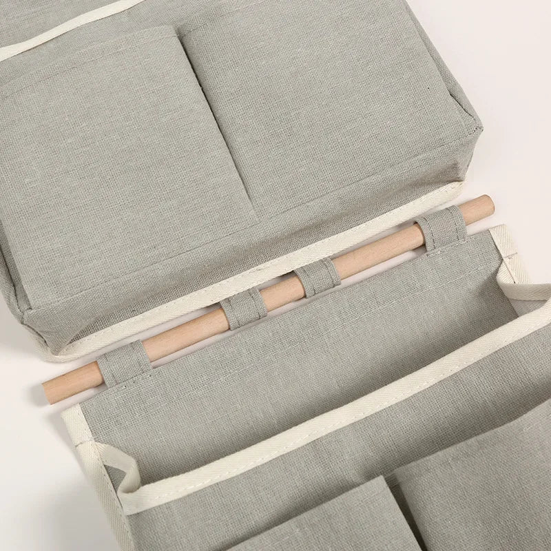 Maliben | Stowella Wall Storage Bag Made Of Linen | Waterproof & Space-Saving | Hanging Organizer For Underwear & Small Items – 23×6×25 Cm