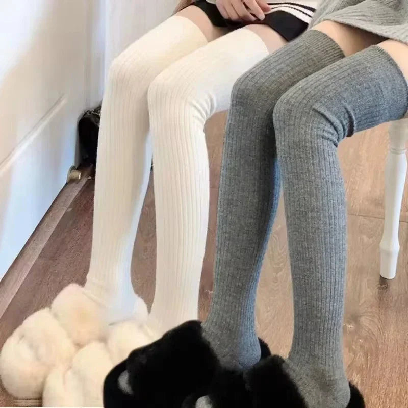 Maliben | Woolluxe Women's Overknee Socks | Autumn & Winter | Warm & Thick | Solid Colors | 60–65 Cm
