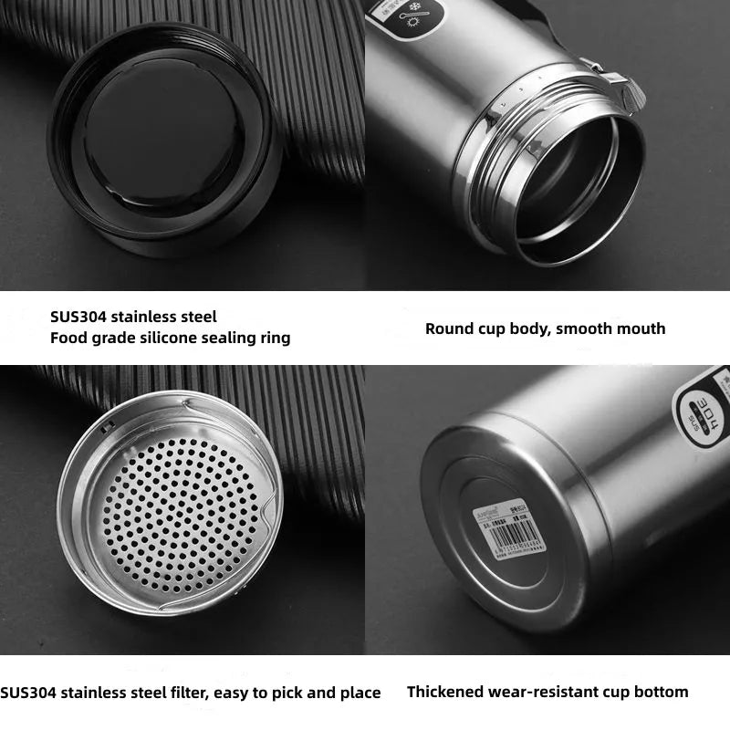 Maliben | 800ml-1L Stainless Steel Thermos – Portable Vacuum Flask with LED Temperature Display