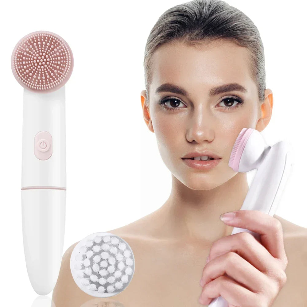 Maliben | SkInvora 2-in-1 Facial Cleansing Device Silicone | Deep Cleansing & Massage | Waterproof & Skin-Friendly | 15.8 × 4.7 × 2.7 Cm